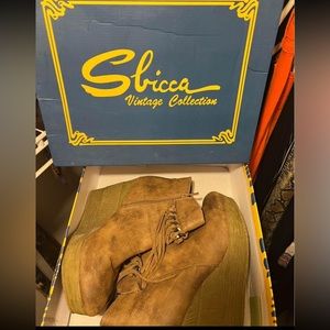 Sbicca wedge booties size 10.